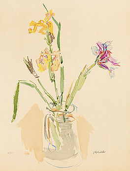 Oskar Kokoschka - Gelbe und violette Iris, 68281-15, Van Ham Kunstauktionen