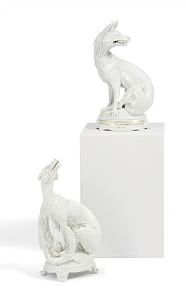 Meissen - Zwei Woelfe aus dem Tafelaufsatz Reineke Fuchs, 81597-17, Van Ham Kunstauktionen