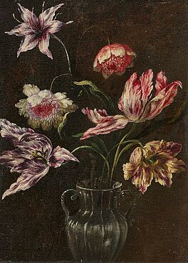 Mario Nuzzi - Stillleben mit Tulpen in einer Glasvase, 77395-1, Van Ham Kunstauktionen