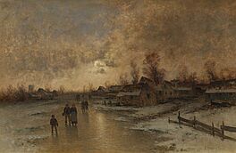 Winterabend in einem holländischen Dorf, 82169-19, Van Ham Kunstauktionen