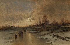 Winterabend in einem holländischen Dorf, 82169-19, Van Ham Kunstauktionen