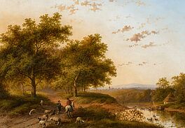Jan Evert Morel - Sommerliche Landschaft am Waldrand, 55592-3, Van Ham Kunstauktionen