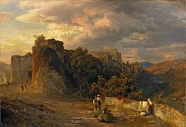 Oswald Achenbach - Italienische Landschaft im Abendlicht, 50137-2, Van Ham Kunstauktionen