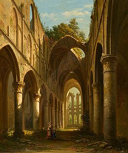 Joseph Maswiens - Im Inneren der Ruine einer gotischen Kirche, 75020-10, Van Ham Kunstauktionen