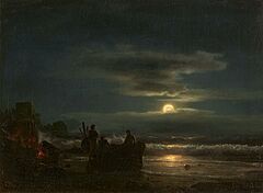 Oswald Achenbach - Mondaufgang am Meer, 81961-1, Van Ham Kunstauktionen