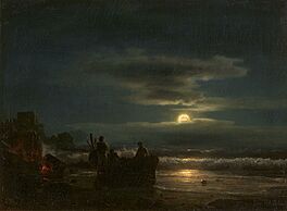 Oswald Achenbach - Mondaufgang am Meer, 81961-1, Van Ham Kunstauktionen