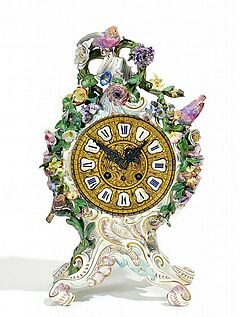 Meissen - Kleine Pendule mit Blueten und Voegeln, 56265-1, Van Ham Kunstauktionen