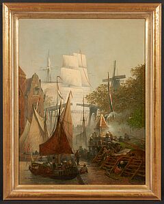Andreas Achenbach - Hafenstadt in Holland, 73120-4, Van Ham Kunstauktionen
