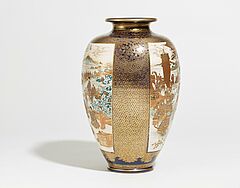 Grosse Satsuma-Vase mit Samurai und Damen, 66906-3, Van Ham Kunstauktionen