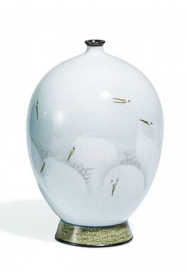 Kleine Vase mit weissen Reihern, 61707-3, Van Ham Kunstauktionen