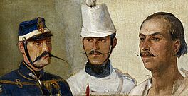 Franzoesischer Meister - Kopfstudie dreier franzoesischer Soldaten, 65925-12, Van Ham Kunstauktionen