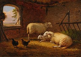 Schafe und Hühner im Stall, 82169-17, Van Ham Kunstauktionen
