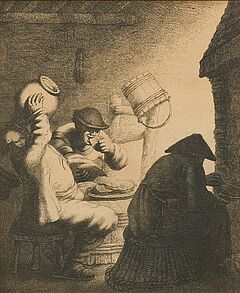 Verschiedene Kuenstler - Knvolut mit vier Graphiken nach unterschiedlichen Kuenstlern ua nach Adriaen Ostade und Daniel Hopfner, 75365-6, Van Ham Kunstauktionen