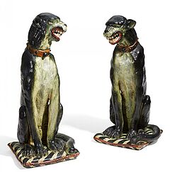 Aussergewoehnliches Paar sitzender Panther, 58688-1, Van Ham Kunstauktionen