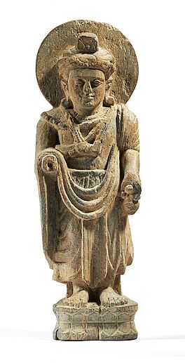 Bodhisattva Maitreya stehend auf doppeltem Lotossockel, 75571-2, Van Ham Kunstauktionen