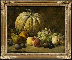 Eugene Joors - Stillleben mit Weintrauben Pfirsichen und einer Melone, 69909-1, Van Ham Kunstauktionen