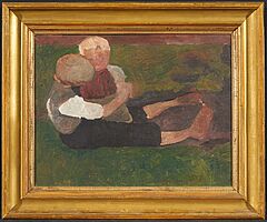 Paula Modersohn-Becker - Sitzender Junge mit Maedchen auf dem Schoss, 67112-2, Van Ham Kunstauktionen