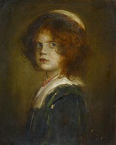 Franz Seraph von Lenbach - Portrait seiner Tochter Gabriele als Maedchen, 57704-14, Van Ham Kunstauktionen