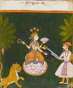 Zwei Bilder mit der Goettin Durga, 63195-48, Van Ham Kunstauktionen