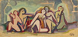 Karl Hofer - Fuenf Figuren in Landschaft, 36526-8, Van Ham Kunstauktionen