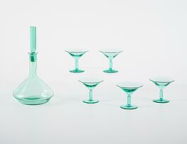 Karaffe mit fünf Likörgläsern, 81858-6, Van Ham Kunstauktionen