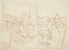 Eduard Bargheer - Ohne Titel Sitzendes Paar vor Fenster, 57297-4, Van Ham Kunstauktionen