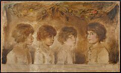 Franz Seraph von Lenbach - Gruppenportraet der Soehne Pringsheim Heinz Peter Klaus und Erik Pringsheim im Kindesalter, 81900-1, Van Ham Kunstauktionen