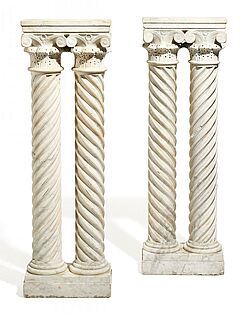 Italien - Paar gewundene Doppelsaeulen mit Kapitellen, 59612-11, Van Ham Kunstauktionen