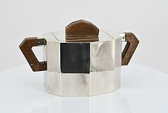 Wohl Belgien - Fuenfteiliges Art Deco Kaffee- und Teeservice mit facettiertem Korpus, 73549-19, Van Ham Kunstauktionen