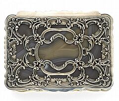 Grosse Dose mit Achat in Silbermontierung, 56533-5, Van Ham Kunstauktionen