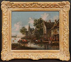 Thomas Heeremans - Hollaendisches Staedtchen mit Faehrhafen, 79102-1, Van Ham Kunstauktionen