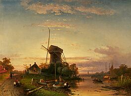 Charles Leickert - Hollaendische Flusslandschaft im Abendlicht, 81536-4, Van Ham Kunstauktionen