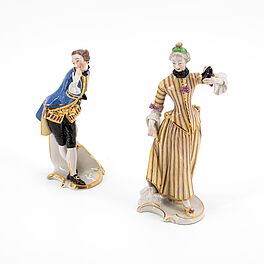 Nymphenburg - Columbine und Octavio aus der Commedia dellArte, 77068-1, Van Ham Kunstauktionen