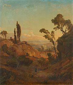 Oswald Achenbach - Moench in italienischer Landschaft, 76902-1, Van Ham Kunstauktionen