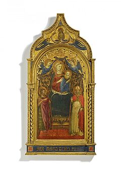 Lorenzo di Niccolo - Thronende Madonna mit Kind und den Heiligen Johannes d Taeufer und Nikolaus von Bari, 60122-9, Van Ham Kunstauktionen