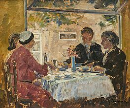Max Clarenbach - Familie unter einer Pergola an der Kaffeetafel, 82025-1, Van Ham Kunstauktionen