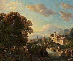 Weite südliche Landschaft mit Reisenden, 75878-18, Van Ham Kunstauktionen