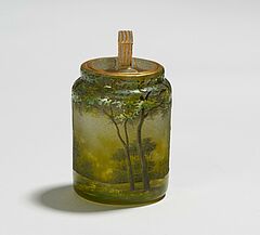 Daum Freres - Kleines Deckelgefaess mit Waldlandschaft, 68007-16, Van Ham Kunstauktionen