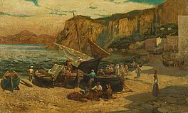 Muenchner Schule - Fischerboote am Strand von Capri, 76949-7, Van Ham Kunstauktionen