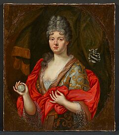 Niederlaendische Schule - Portraet von Agnes von Weers mit einer Taschenuhr in der rechten Hand, 76915-8, Van Ham Kunstauktionen