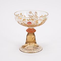 Emile Galle - Champagnerglas mit aufgelegten Glassteinen und Chrysanthemen, 79189-3, Van Ham Kunstauktionen
