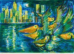 Rainer Fetting - Night of the Pelicans II, 75853-3, Van Ham Kunstauktionen