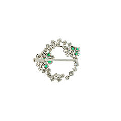 Gemstone-Diamond-Brooch, 82147-19, Van Ham Kunstauktionen