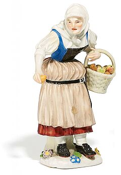 Meissen - Alte Baeuerin mit Obstkorb aus den Cris de Paris, 60585-5, Van Ham Kunstauktionen