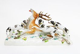Meissen - Hatzgruppe mit Hirsch, 57236-2, Van Ham Kunstauktionen
