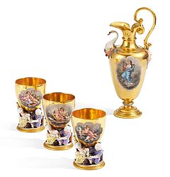 KPM - Prunkkanne mit drei Pokalen, 75836-1, Van Ham Kunstauktionen