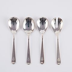 Robbe  Berking - Grosses Speisebesteck fuer 12 Personen mit Wappengravur, 76847-54, Van Ham Kunstauktionen