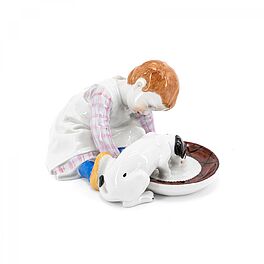 Meissen - Kleiner Junge mit Hund, 76217-5, Van Ham Kunstauktionen