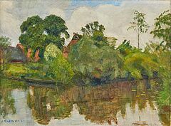 Otto Modersohn - Fischerhude-Sommerliche WuemmeUferlandschaft, 76830-1, Van Ham Kunstauktionen