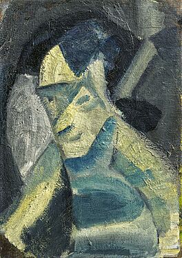 Ida Kerkovius - Abstrakter Kopf grau-blau-gelb, 66500-106, Van Ham Kunstauktionen